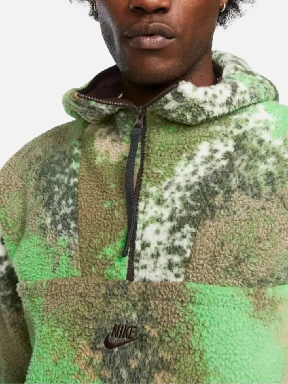 NEW Nike Sherpa Quarter Zip Pullover Fleece Sweatshirt Large Men